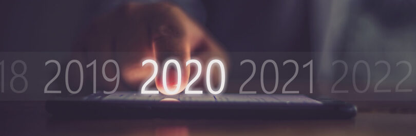 Photo of hand on a keyboard highlighting 2020