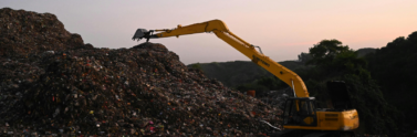 excavator-on-a-landfill