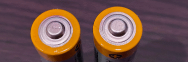 Top end of two batteries