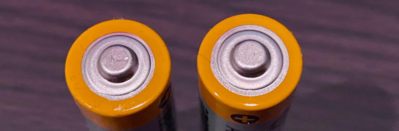 Top end of two batteries