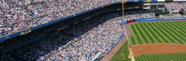 the stands of a baseball park