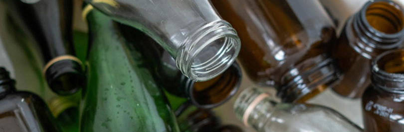 Empty glass bottles