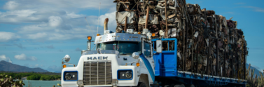 A truck carrying waste