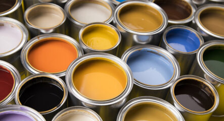 open paint cans