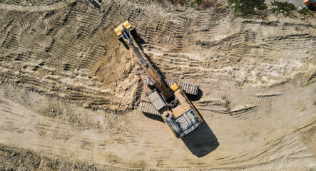 excavator digging soil