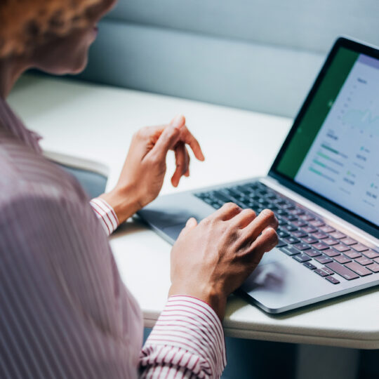 a person typing on a computer
