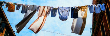 garments on a clothesline