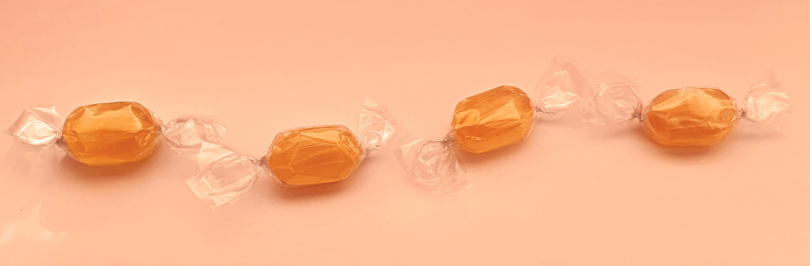 candy with plastic wrapper