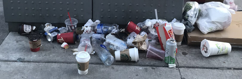 pile of litter on street