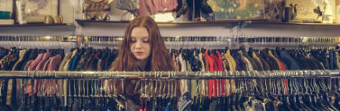 woman browsing through clothes