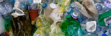 plastic bottles piled up