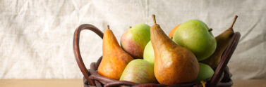 apples and pears in a basket