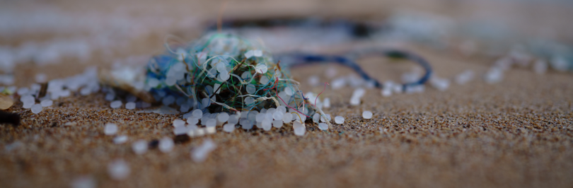 microplastic pellets on beach
