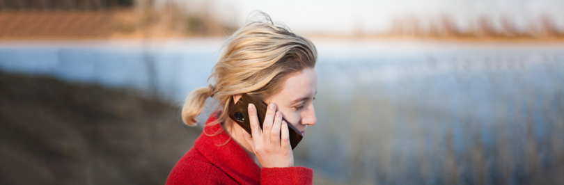 Person talking on mobile phone